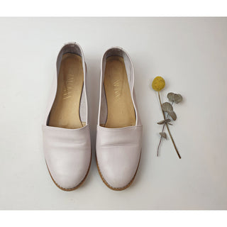 Kuwaii light opalescent pink leather flat slip on shoes size 38 Dear Little Panko preloved second hand clothes 2