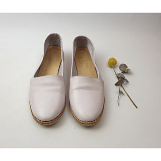 Kuwaii light opalescent pink leather flat slip on shoes size 38 Dear Little Panko preloved second hand clothes 3