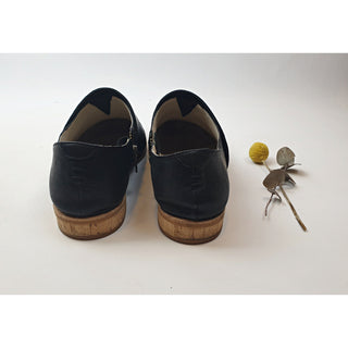 Nancybird black leather shoes with unique and subtle horizontal leather detail size 42 Dear Little Panko preloved second hand clothes 7