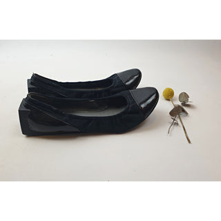 United Nude black flat shoes with unique and fun square heel size 40 Dear Little Panko preloved second hand clothes 6