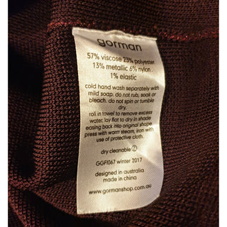 Gorman sparkly deep red fine knit pencil skirt size 10 Gorman preloved second hand clothes 11