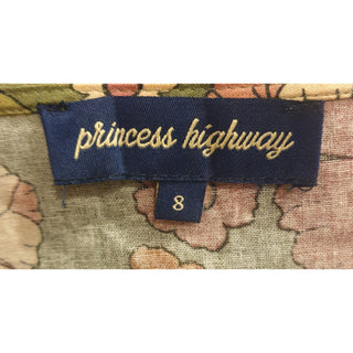 Princess Highway green floral long sleeve cropped shirt size 8 Princess Highway preloved second hand clothes 8