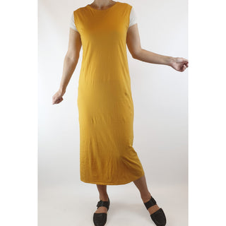 Bul mustard yellow sleeveless cotton maxi dress size 8 Bul preloved second hand clothes 2