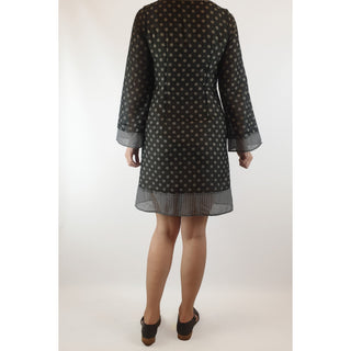 Rich black print cotton/silk long sleeve dress size 8 rich-black-print-cotton-silk-long-sleeve-dress-size-8