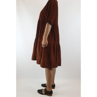 Gorman burnt orange chunky cord oversize dress size 8 Gorman preloved second hand clothes 6