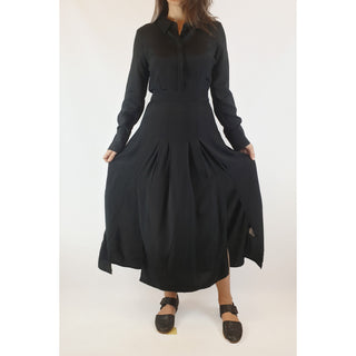 Jump black silky feel long sleeve maxi shirt dress size 10 (small fit, best fits size 8) Jump preloved second hand clothes 4