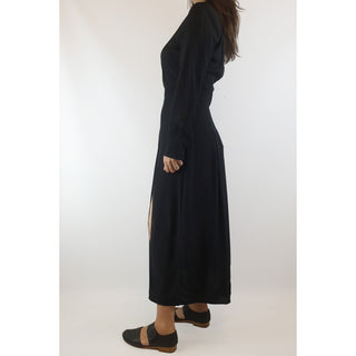 Jump black silky feel long sleeve maxi shirt dress size 10 (small fit, best fits size 8) Jump preloved second hand clothes 6