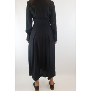 Jump black silky feel long sleeve maxi shirt dress size 10 (small fit, best fits size 8) Jump preloved second hand clothes 8