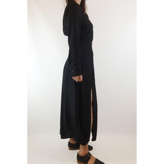 Jump black silky feel long sleeve maxi shirt dress size 10 (small fit, best fits size 8) Jump preloved second hand clothes 7