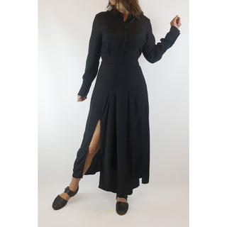 Jump black silky feel long sleeve maxi shirt dress size 10 (small fit, best fits size 8) Jump preloved second hand clothes 2