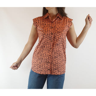 Kindling orange print shirt size 8 Kindling preloved second hand clothes 1