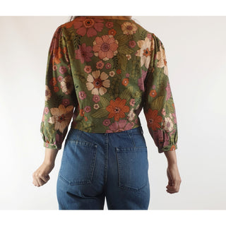 Princess Highway green floral long sleeve cropped shirt size 8 Princess Highway preloved second hand clothes 7