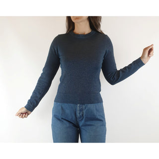 Princess Highway blue knit jumper with speakly metalic thread size 8 Princess Highway preloved second hand clothes 1