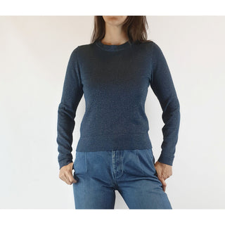 Princess Highway blue knit jumper with speakly metalic thread size 8 Princess Highway preloved second hand clothes 4