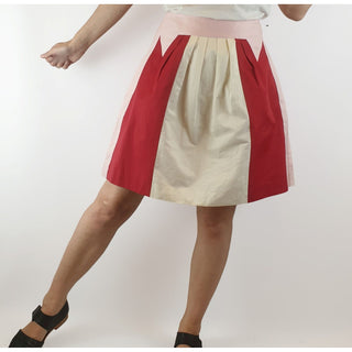 Cue pink, red and white panelled skirt size 8 Dear Little Panko preloved second hand clothes 1