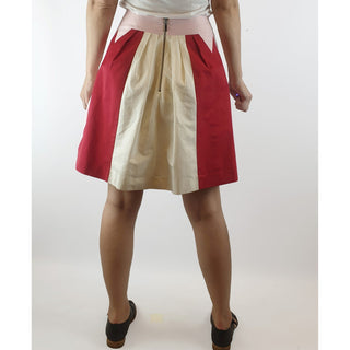 Cue pink, red and white panelled skirt size 8 Dear Little Panko preloved second hand clothes 8