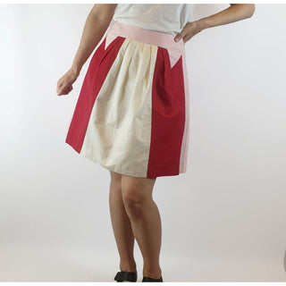 Cue pink, red and white panelled skirt size 8 Dear Little Panko preloved second hand clothes 2