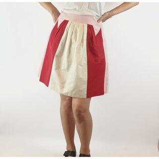 Cue pink, red and white panelled skirt size 8 Dear Little Panko preloved second hand clothes 4