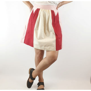 Cue pink, red and white panelled skirt size 8 Dear Little Panko preloved second hand clothes 3