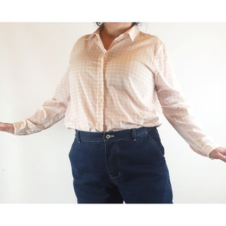 Gorman pink and white gingham long sleeve shirt size 16 Dear Little Panko preloved second hand clothes 1