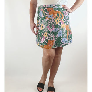 Princess Highway beautiful jungle and tiger print knee length skirt size 18 Dear Little Panko preloved second hand clothes 1