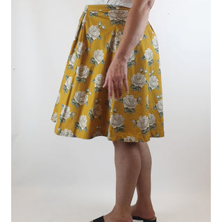 Princess Highway mustard a-line skirt with floral print size 16 Princess Highway preloved second hand clothes 5