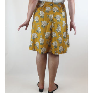 Princess Highway mustard a-line skirt with floral print size 16 Princess Highway preloved second hand clothes 7