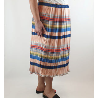 Handpicked by Birds colourful horizontal striped and pleated skirt size 22 (best fits size 18-20) Dear Little Panko preloved second hand clothes 7