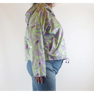 Gorman pre-owned green and purple print raincoat size 16 Gorman preloved second hand clothes 6