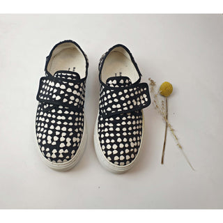 Marimekko low platform black and white print slip on shoes size 36 Dear Little Panko preloved second hand clothes 1