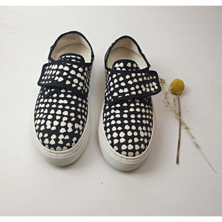 Marimekko low platform black and white print slip on shoes size 36 Dear Little Panko preloved second hand clothes 2