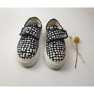 Marimekko low platform black and white print slip on shoes size 36 Dear Little Panko preloved second hand clothes 3