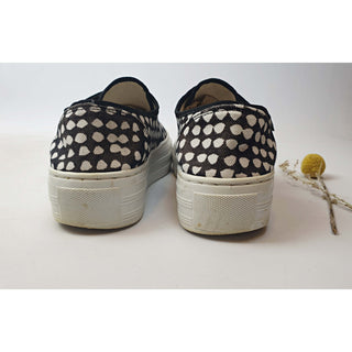 Marimekko low platform black and white print slip on shoes size 36 Dear Little Panko preloved second hand clothes 11