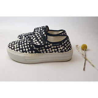 Marimekko low platform black and white print slip on shoes size 36 Dear Little Panko preloved second hand clothes 8