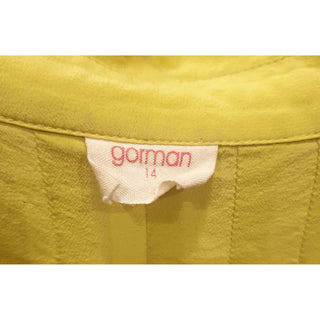 Gorman lime yellow 100% silk sleeveless shirt size 14 (best fits size 12-small 14) Gorman preloved second hand clothes 8