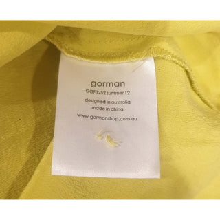 Gorman lime yellow 100% silk sleeveless shirt size 14 (best fits size 12-small 14) Gorman preloved second hand clothes 9