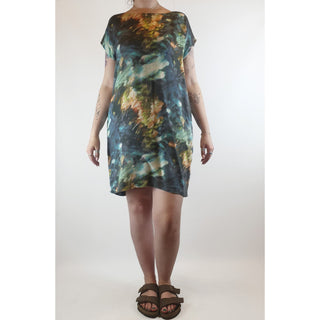 Elk colourful painterly shell dress size L (best fits size 12-14) Dear Little Panko preloved second hand clothes 1