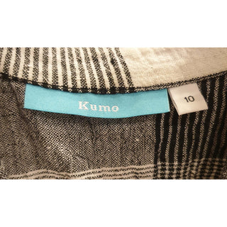 Kumo black and white check print short sleeve shirt size 10 Kumo preloved second hand clothes 7