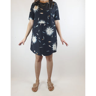 Kloke navy dress with cute flower and petal print size S (best fits size 10) Kloke preloved second hand clothes 3
