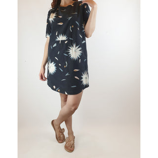 Kloke navy dress with cute flower and petal print size S (best fits size 10) Kloke preloved second hand clothes 4