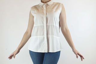 Veronica Maine white cotton mix sleeveless shirt size 10 Veronica Maine preloved second hand clothes 3