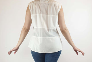 Veronica Maine white cotton mix sleeveless shirt size 10 Veronica Maine preloved second hand clothes 6