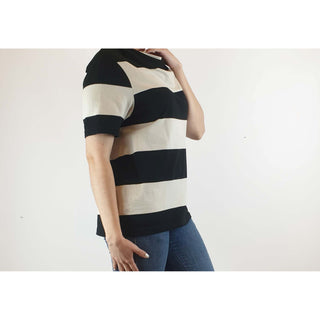 Gorman black and white chunky striped tee shirt size 10 Gorman preloved second hand clothes 3