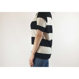 Gorman black and white chunky striped tee shirt size 10 Gorman preloved second hand clothes 4