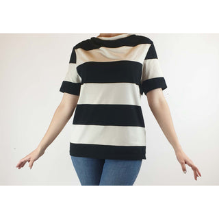 Gorman black and white chunky striped tee shirt size 10 Gorman preloved second hand clothes 1