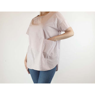 Cos pink cotton-linen mix top with cute front pocket size S (best fits size 10) Cos preloved second hand clothes 2