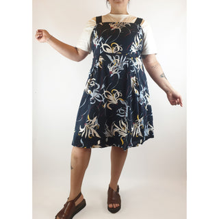 Veronica Maine pre-owned navy cotton sleeveless dress with lovely floral print size 14 Veronica Maine preloved second hand clothes 2