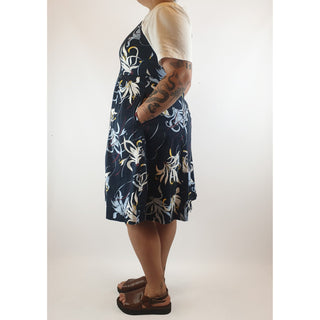 Veronica Maine pre-owned navy cotton sleeveless dress with lovely floral print size 14 Veronica Maine preloved second hand clothes 6