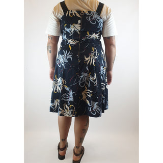 Veronica Maine pre-owned navy cotton sleeveless dress with lovely floral print size 14 Veronica Maine preloved second hand clothes 8