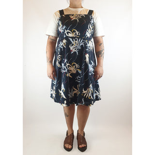 Veronica Maine pre-owned navy cotton sleeveless dress with lovely floral print size 14 Veronica Maine preloved second hand clothes 4